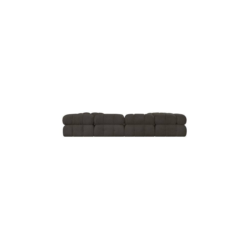 Ames Brown Boucle Fabric Modular Sectional