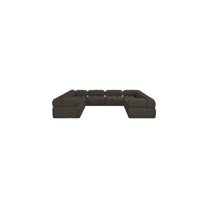 Ames Brown Boucle Fabric Modular Sectional