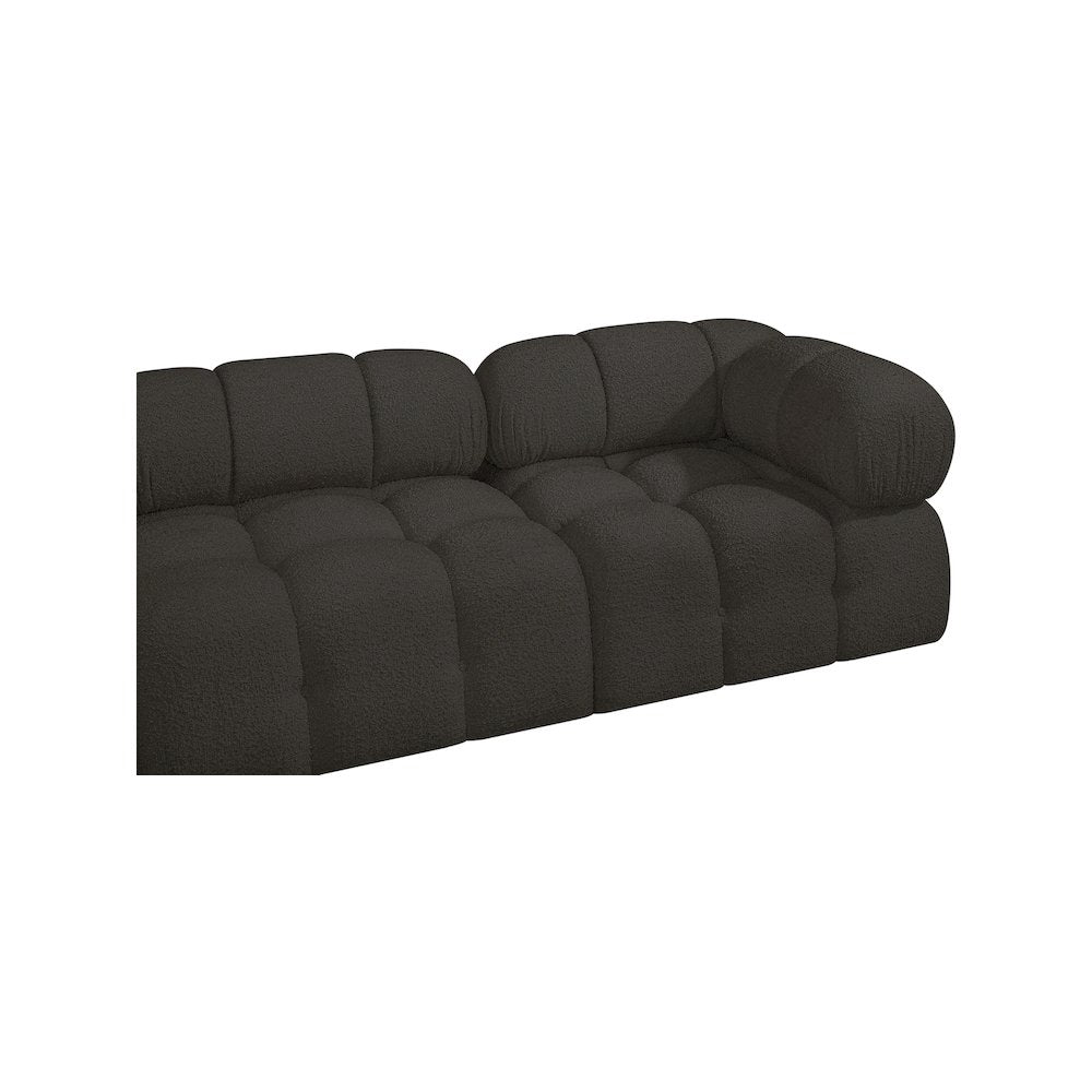 Ames Brown Boucle Fabric Modular Sectional