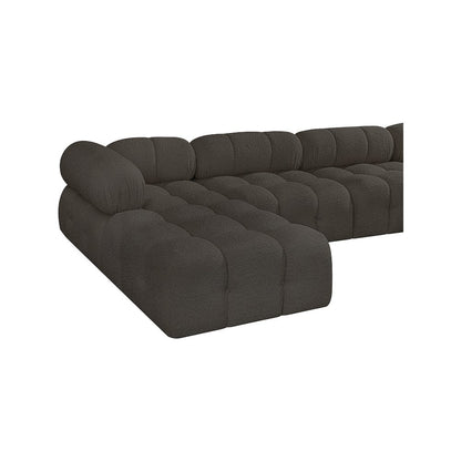 Ames Brown Boucle Fabric Modular Sectional