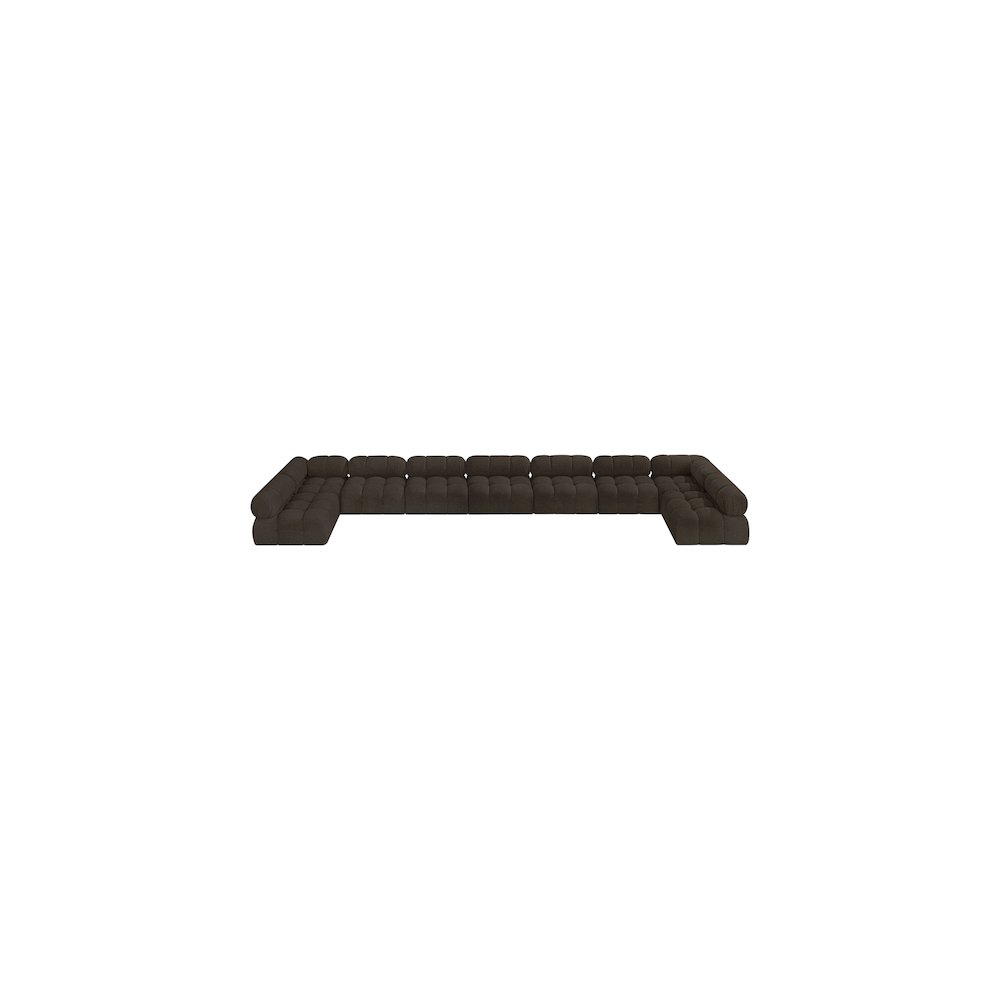 Ames Brown Boucle Fabric Modular Sectional
