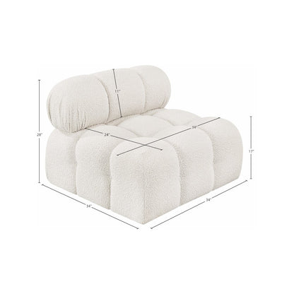 Ames Cream Boucle Fabric Armless