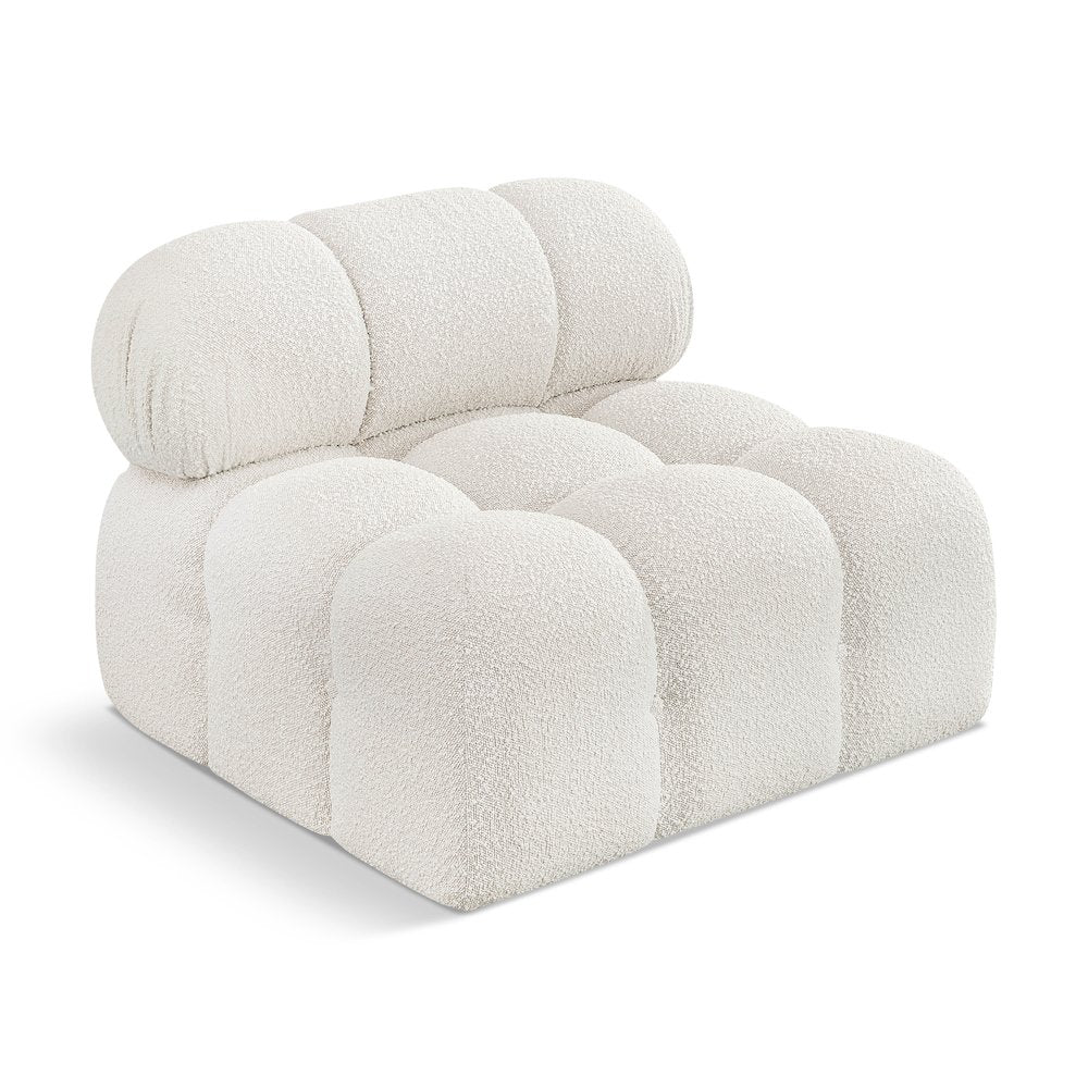 Ames Cream Boucle Fabric Armless