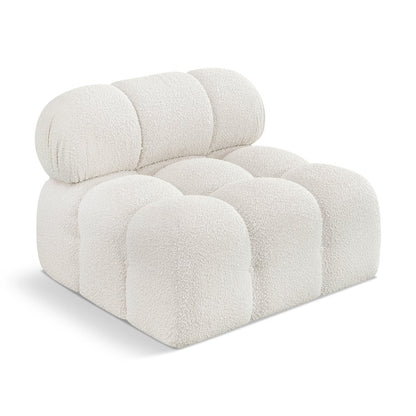 Ames Cream Boucle Fabric Armless