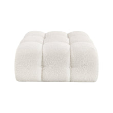 Ames Cream Boucle Fabric Ottoman
