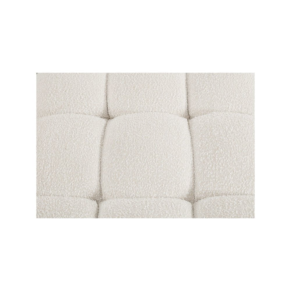 Ames Cream Boucle Fabric Ottoman