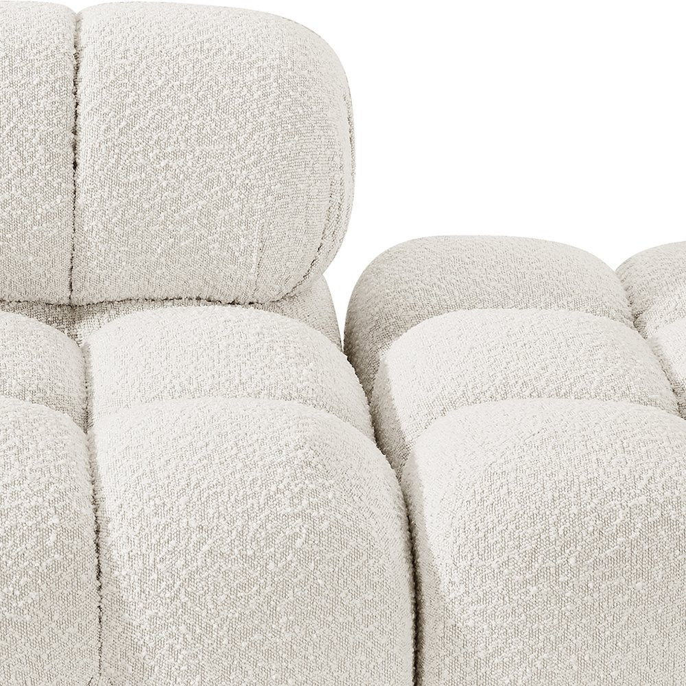 Ames 136" Cream Boucle Fabric Upholstered 4pc. Modular Sofa