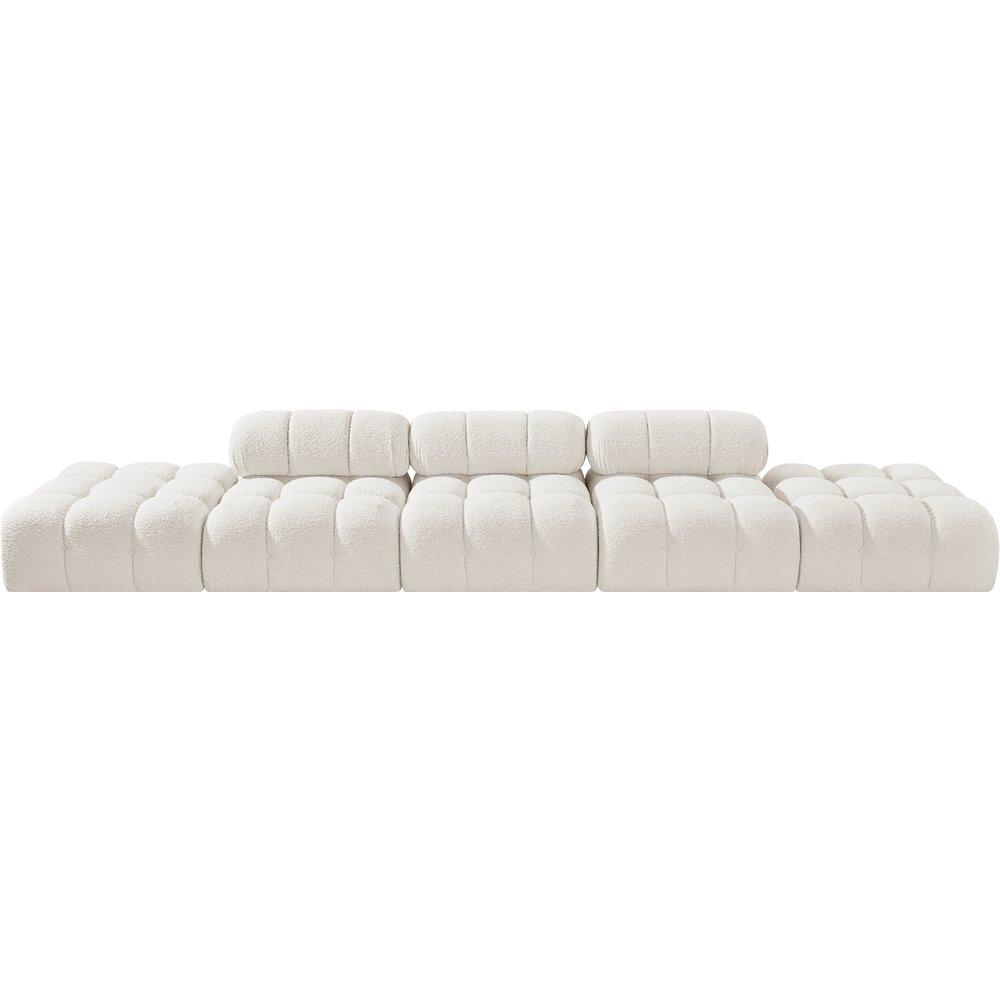Ames 170" Cream Boucle Fabric Upholstered 5pc. Modular Sofa