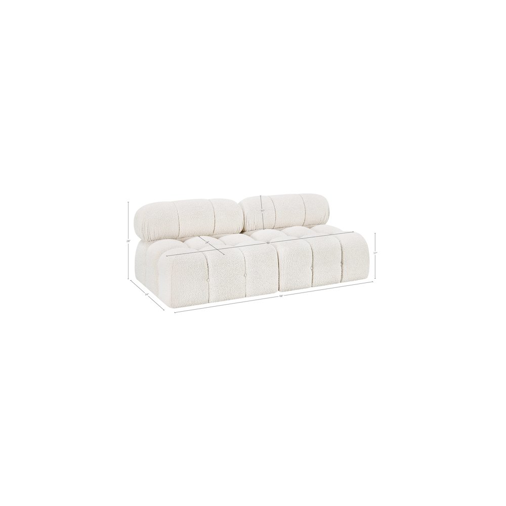 Ames Cream Boucle Fabric Modular Sofa