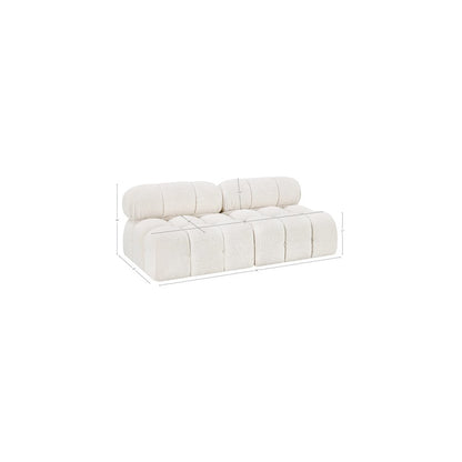 Ames Cream Boucle Fabric Modular Sofa