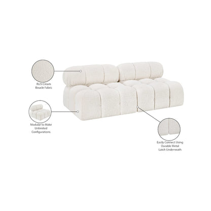 Ames Cream Boucle Fabric Modular Sofa