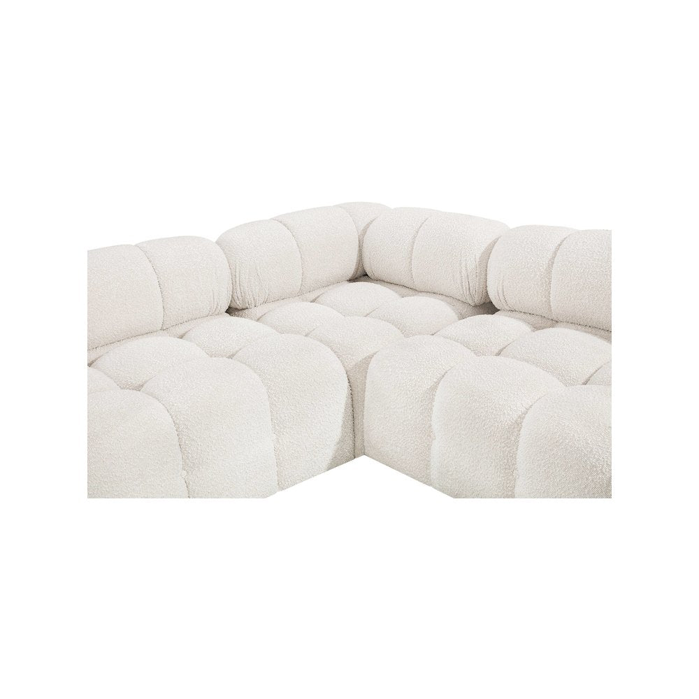 Ames Cream Boucle Fabric Modular Sectional
