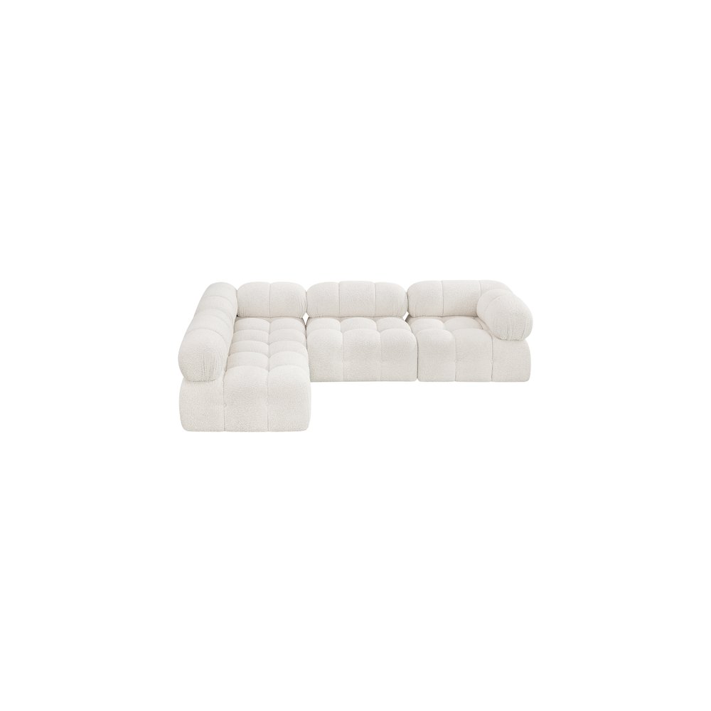 Ames Cream Boucle Fabric Modular Sectional