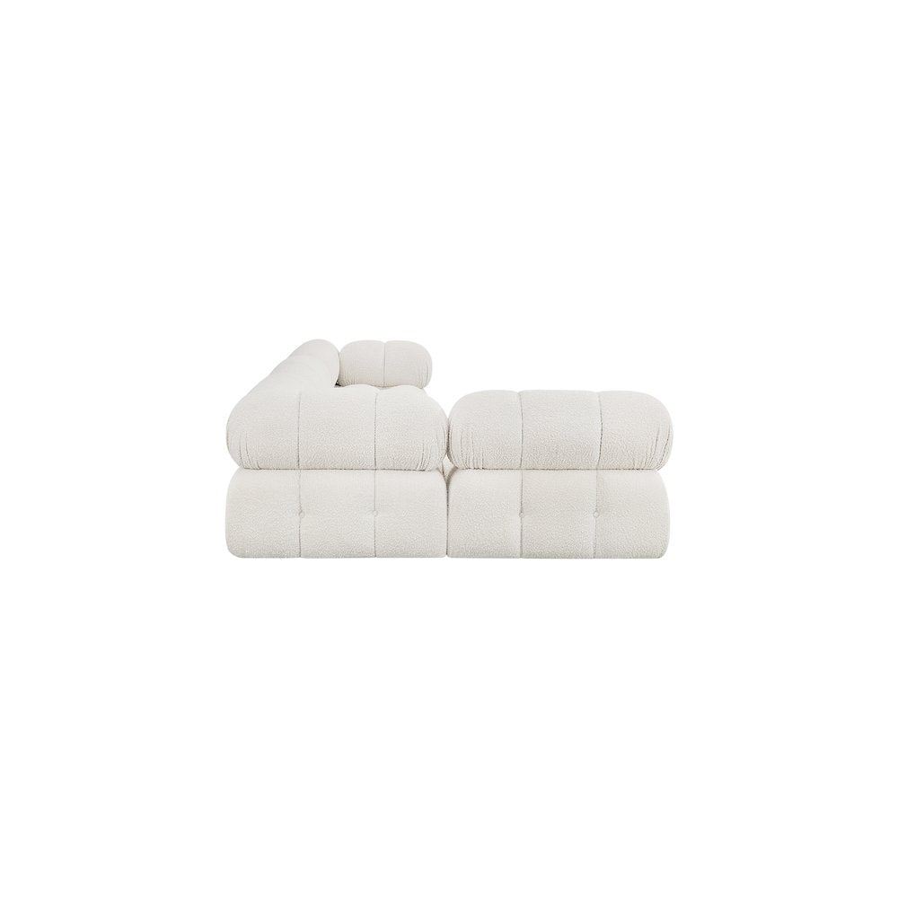 Ames Cream Boucle Fabric Modular Sectional
