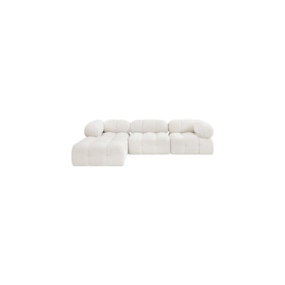 Ames Cream Boucle Fabric Modular Sectional