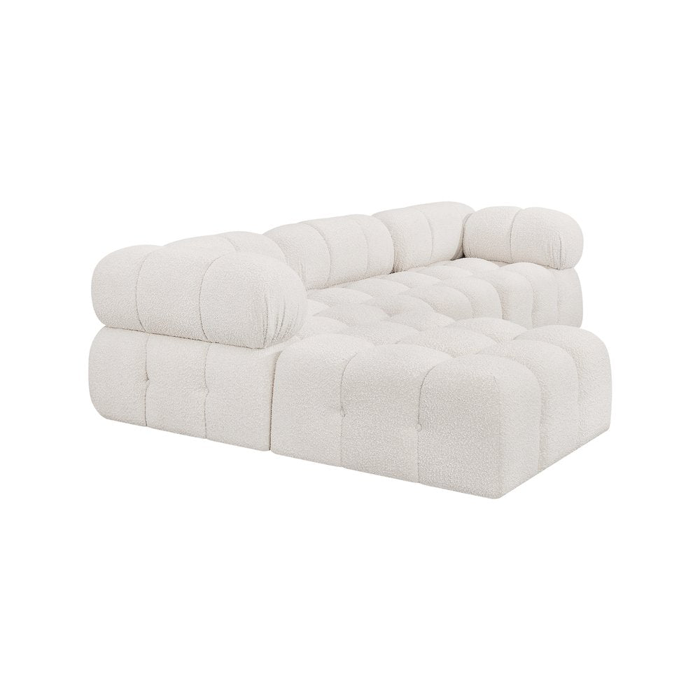 Ames Cream Boucle Fabric Modular Sectional