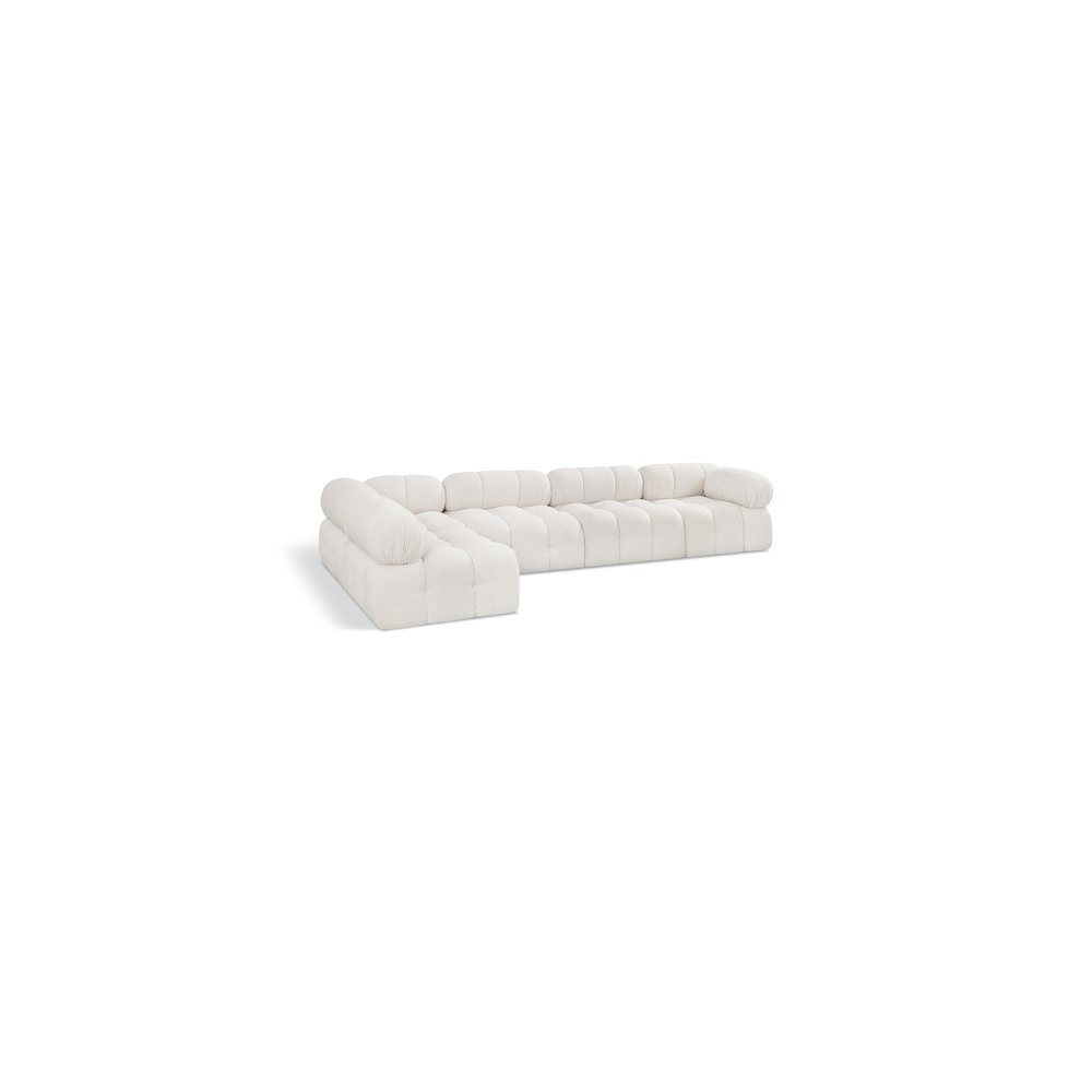 Ames Cream Boucle Fabric Modular Sectional