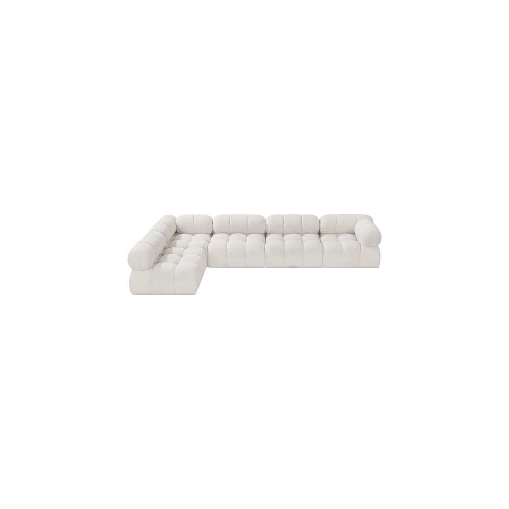 Ames Cream Boucle Fabric Modular Sectional