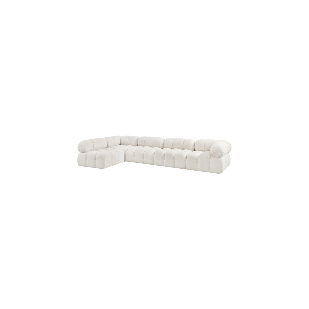 Ames Cream Boucle Fabric Modular Sectional
