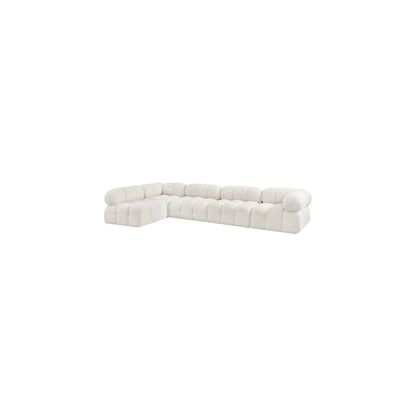 Ames Cream Boucle Fabric Modular Sectional