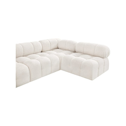 Ames Cream Boucle Fabric Modular Sectional