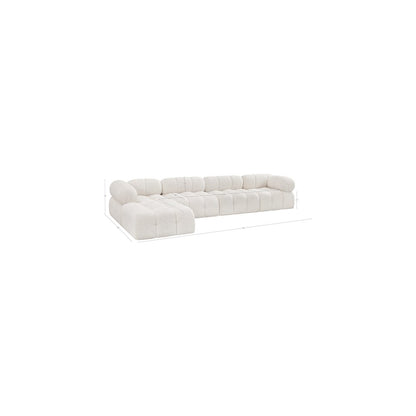 Ames Cream Boucle Fabric Modular Sectional
