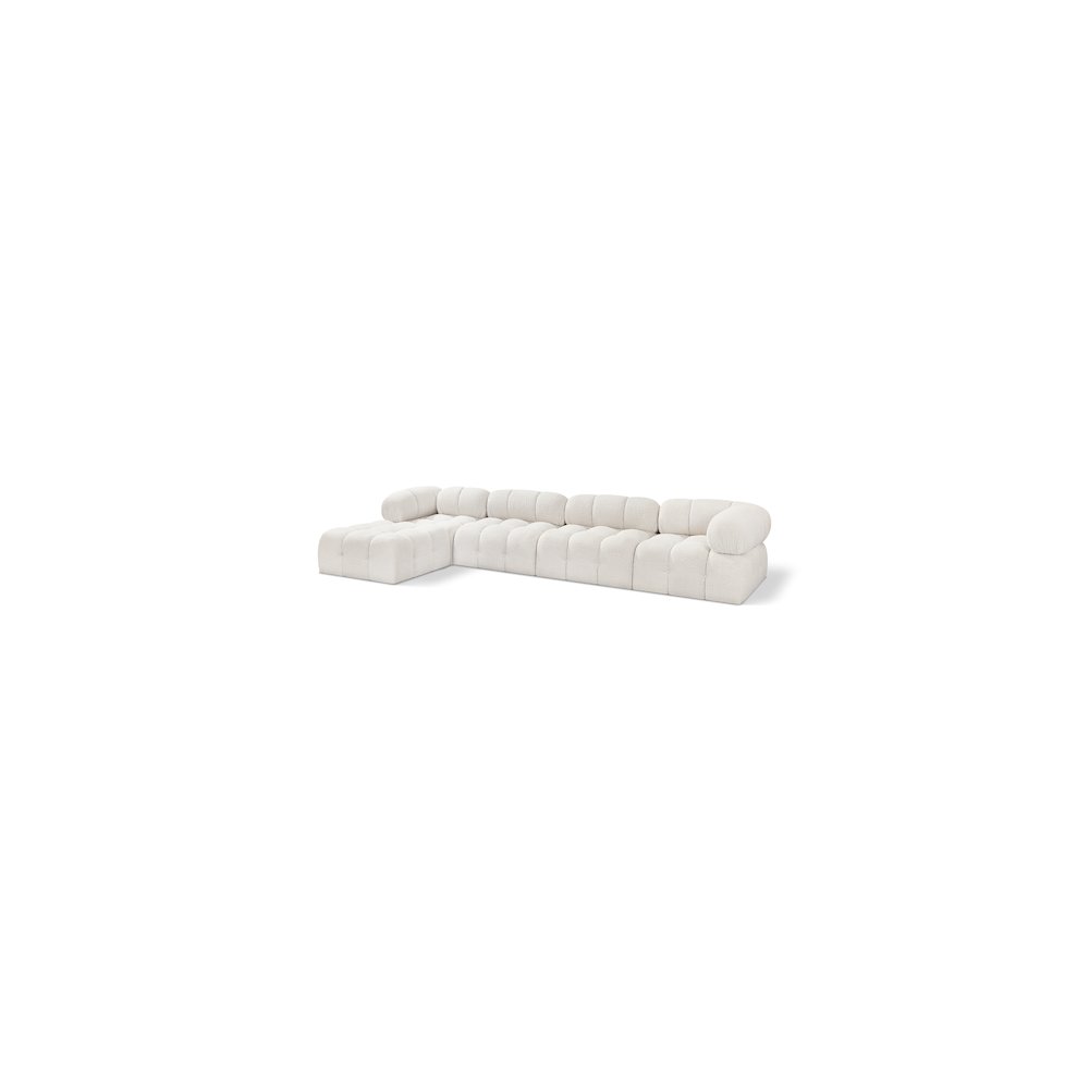 Ames Cream Boucle Fabric Modular Sectional