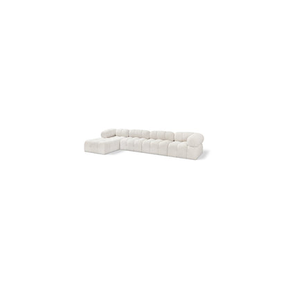 Ames Cream Boucle Fabric Modular Sectional