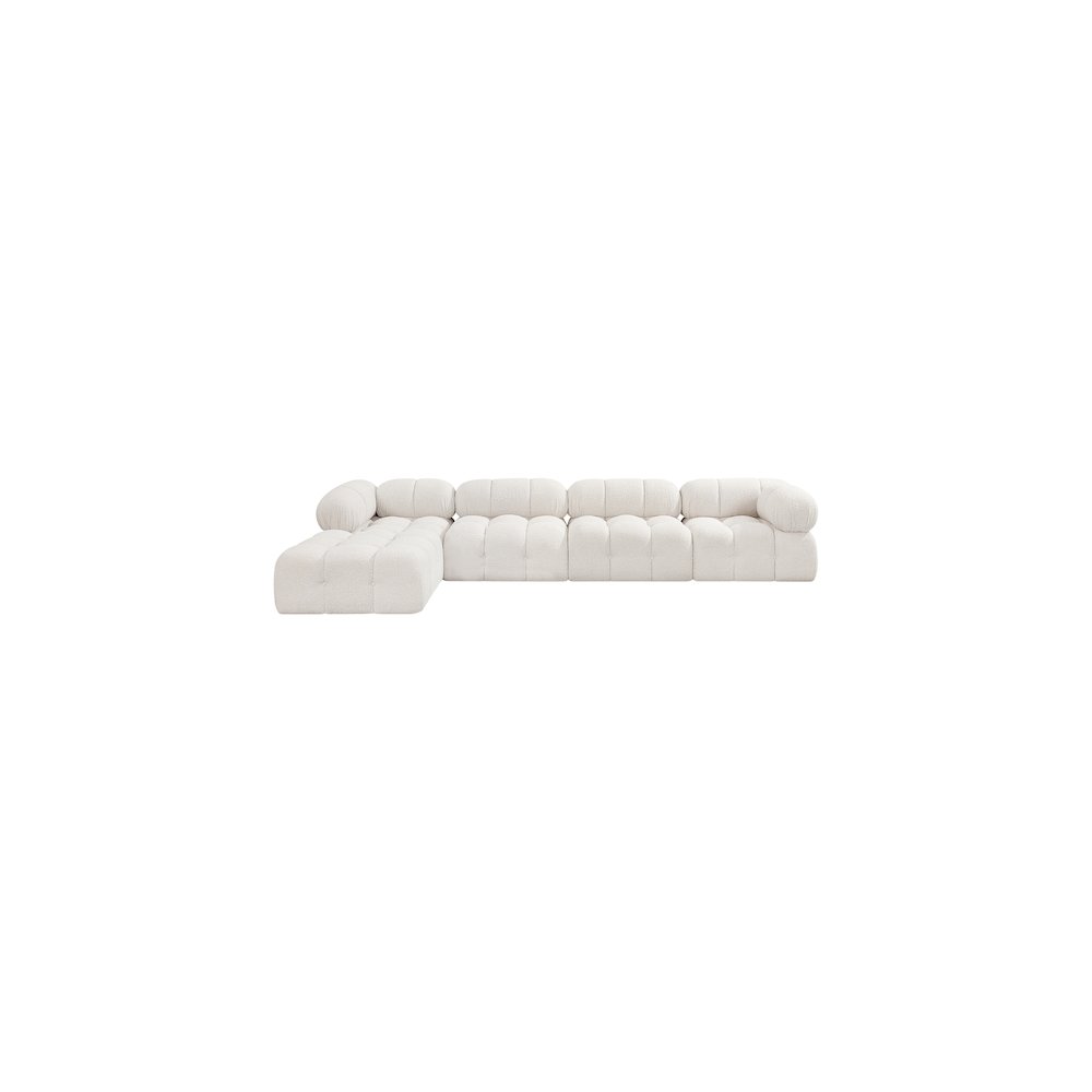 Ames Cream Boucle Fabric Modular Sectional