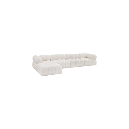 Ames Cream Boucle Fabric Modular Sectional