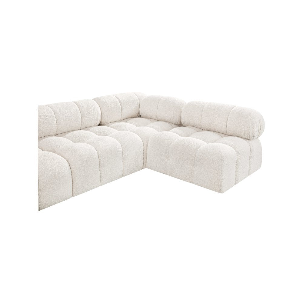 Ames Cream Boucle Fabric Modular Sectional