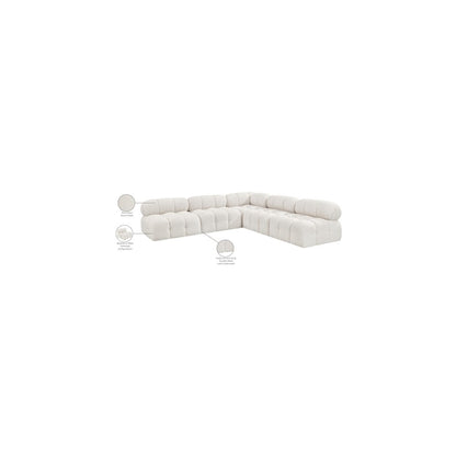 Ames Cream Boucle Fabric Modular Sectional