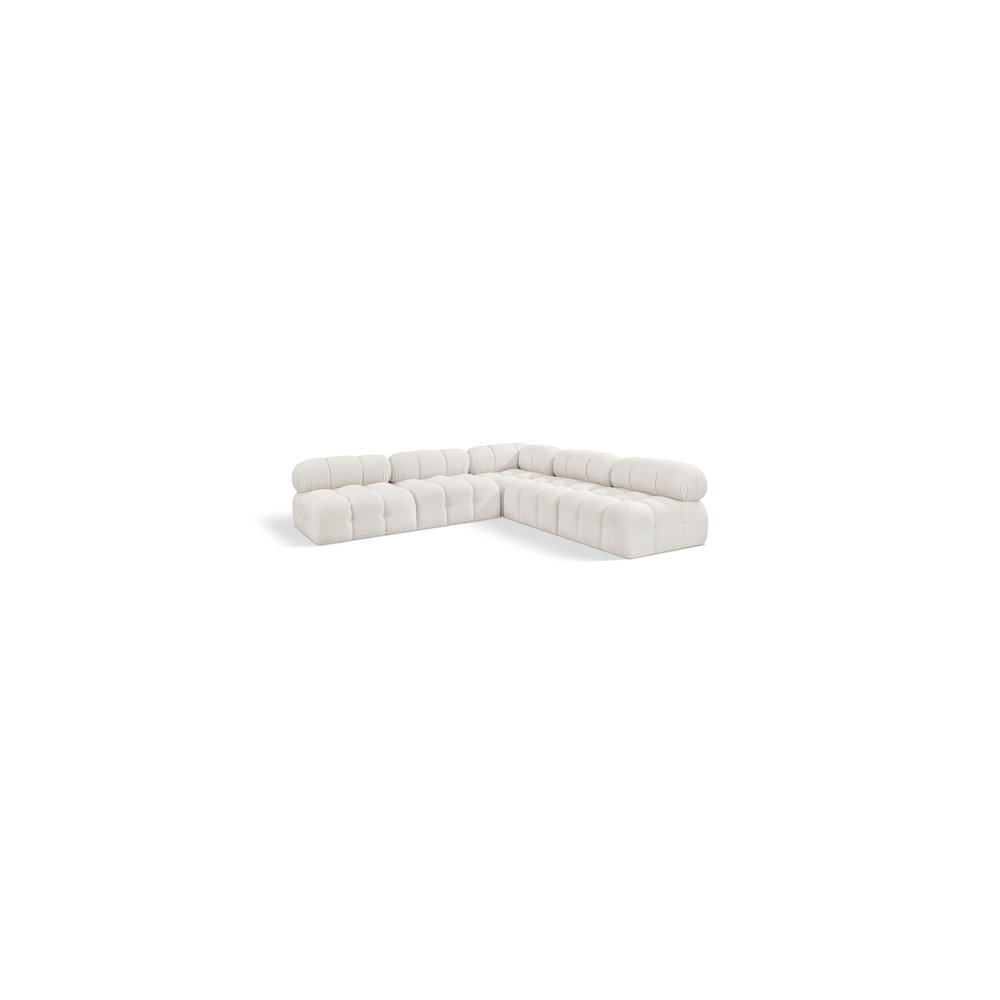 Ames Cream Boucle Fabric Modular Sectional