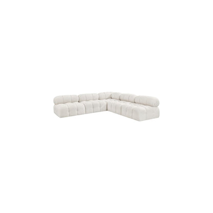 Ames Cream Boucle Fabric Modular Sectional