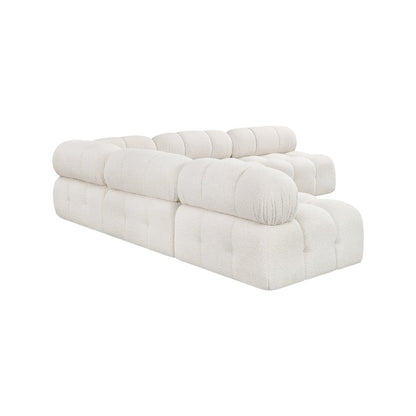 Ames Cream Boucle Fabric Modular Sectional
