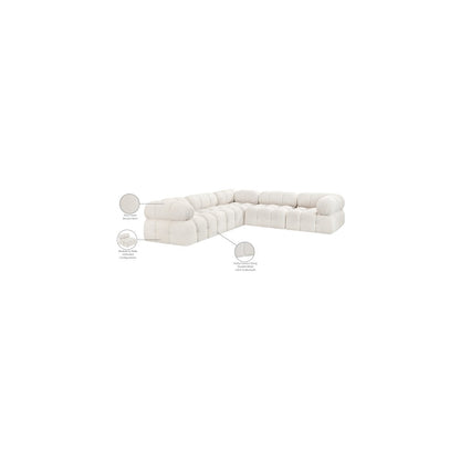 Ames Cream Boucle Fabric Modular Sectional