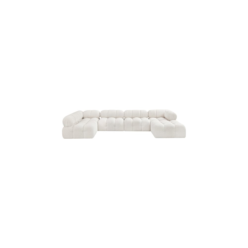 Ames Cream Boucle Fabric Modular Sectional
