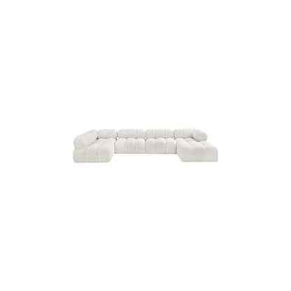 Ames Cream Boucle Fabric Modular Sectional