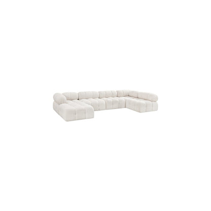 Ames Cream Boucle Fabric Modular Sectional