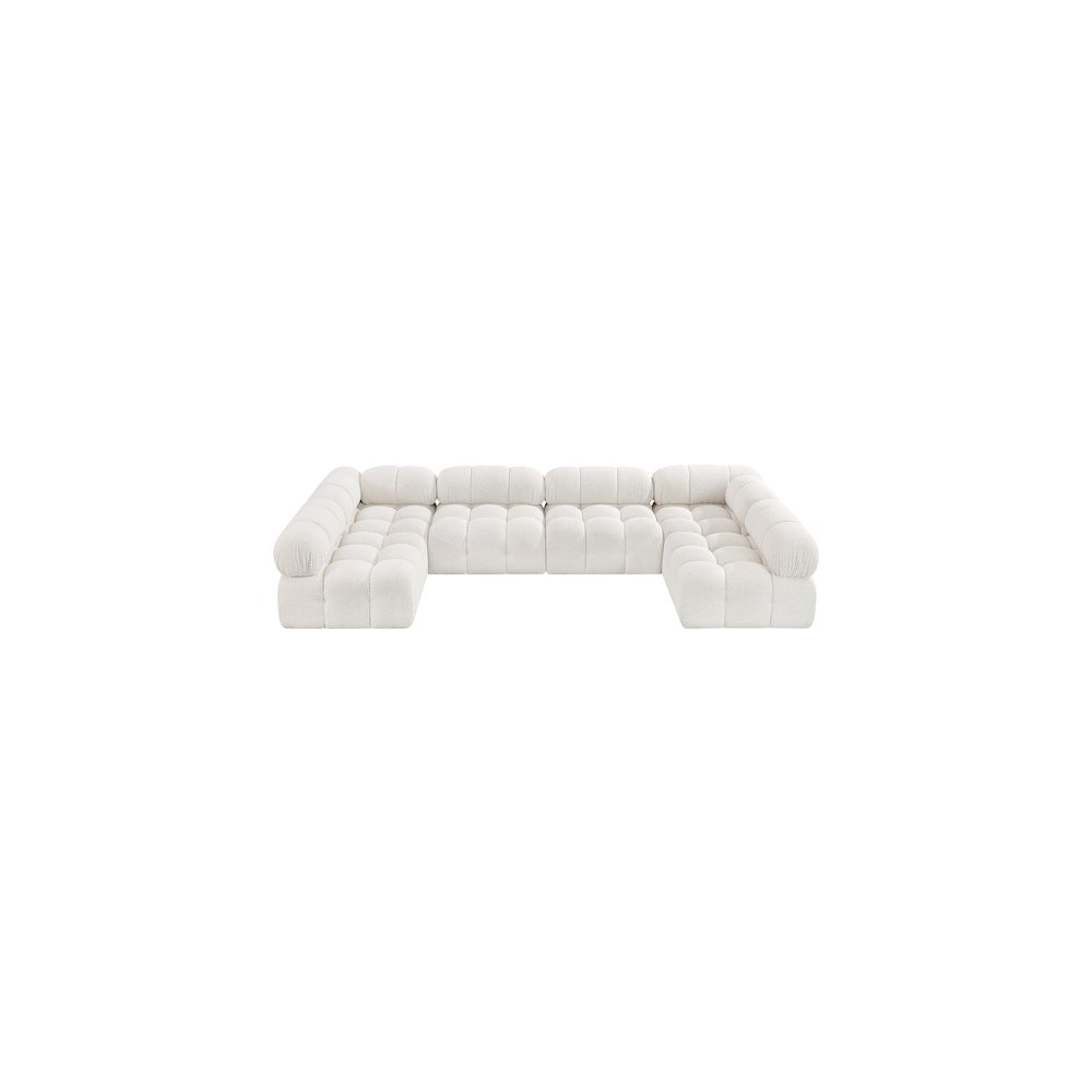 Ames Cream Boucle Fabric Modular Sectional
