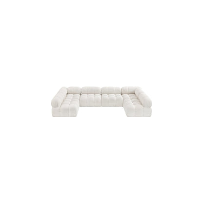 Ames Cream Boucle Fabric Modular Sectional