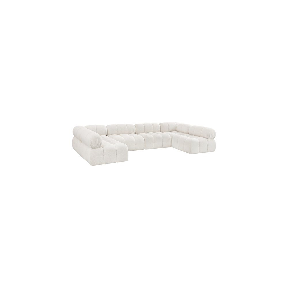 Ames Cream Boucle Fabric Modular Sectional