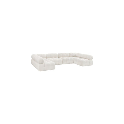 Ames Cream Boucle Fabric Modular Sectional