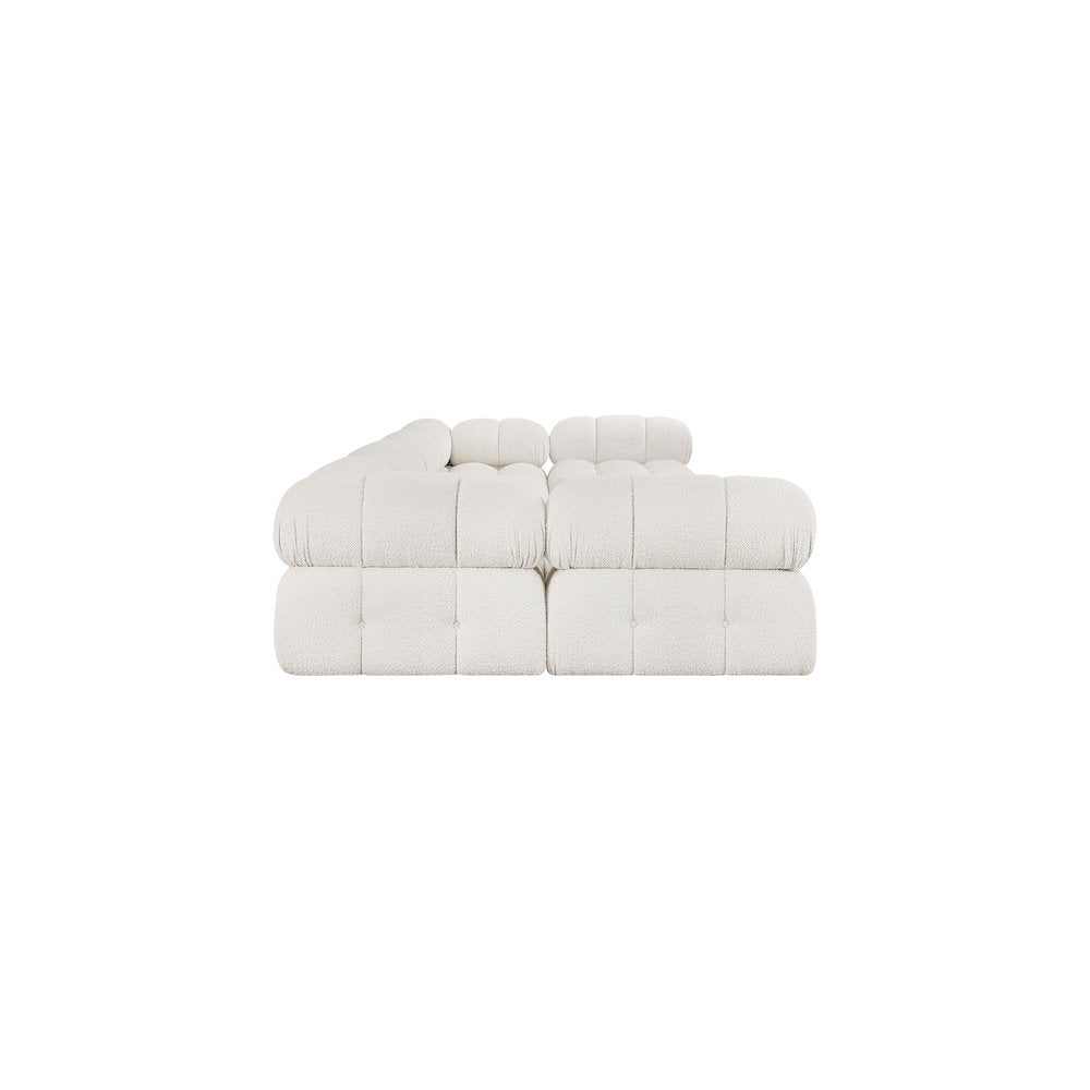 Ames Cream Boucle Fabric Modular Sectional