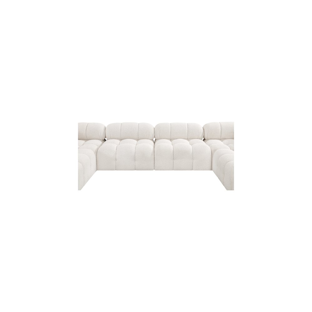 Ames Cream Boucle Fabric Modular Sectional