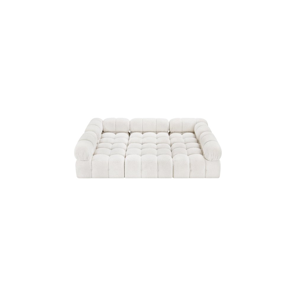 Ames Cream Boucle Fabric Modular Sectional