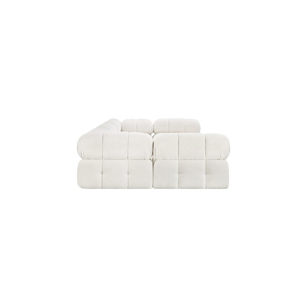 Ames Cream Boucle Fabric Modular Sectional