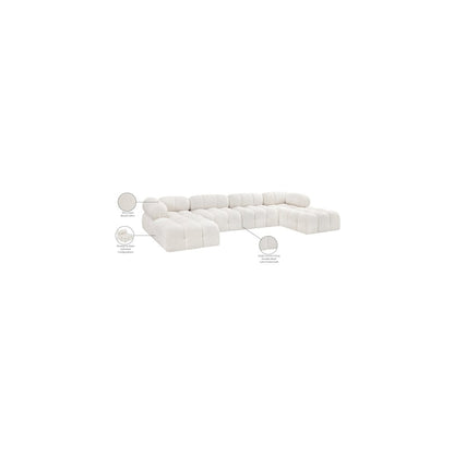 Ames Cream Boucle Fabric Modular Sectional