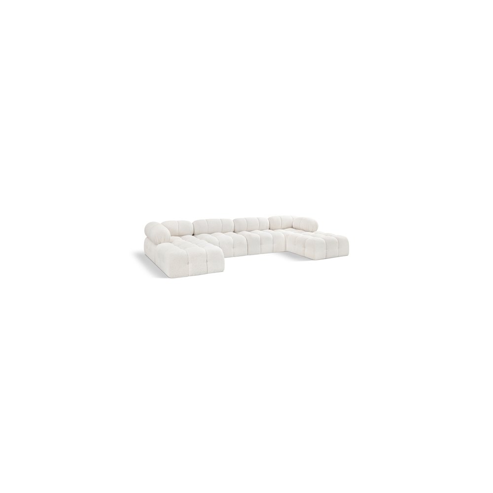 Ames Cream Boucle Fabric Modular Sectional