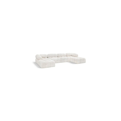 Ames Cream Boucle Fabric Modular Sectional